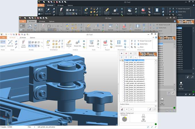 CAD viewer with an intuitive and modern interface in German, English, French, Korean, Spanish